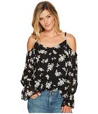 Sanctuary Roxie Top (prairie Roses Black) Women's Clothing