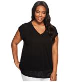 B Collection By Bobeau Plus Size Janet Front Pleat T-shirt (black) Women's T Shirt