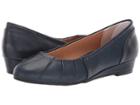 Me Too Marcie (navy Leather) Women's Wedge Shoes