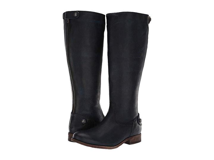 Frye Melissa Button Back Zip Wide Calf Boot (navy) Women's Boots