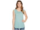 Alternative Eco Jersey Cap Sleeve Crew (jade Sea Overdye Oatmeal) Women's Clothing