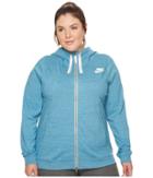 Nike Sportswear Gym Classic Full-zip Hoodie (size 1x-3x) (cerulean/heather/sail) Women's Sweatshirt