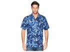 Tommy Bahama Luna Leaves Camp Shirt (ocean Deep) Men's Clothing