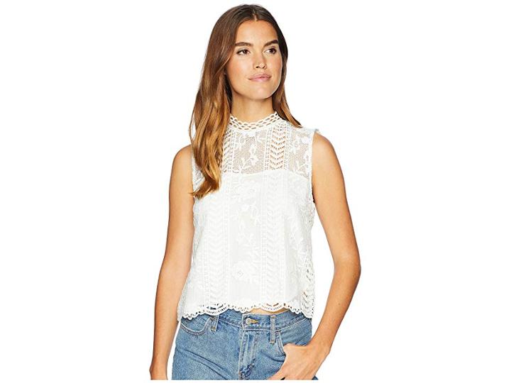 Bb Dakota Mulholland Drive Lace Tank Top (ivory) Women's Sleeveless