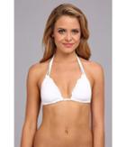 Ca By Vitamin A Swimwear Jessa Reversible Ruffle Triangle Top (white) Women's Swimwear