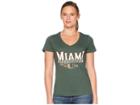 Champion College Miami Hurricanes University V-neck Tee (dark Green) Women's T Shirt