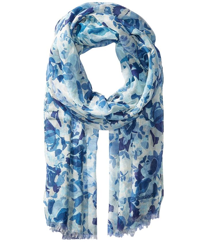Polo Ralph Lauren Butterfly Floral Scarf (blue Butterfly) Scarves