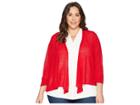 Nic+zoe Plus Size Four-way Cardy (red Sangria) Women's Sweater