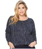 Lucky Brand Plus Size Print Top (navy Multi) Women's Clothing