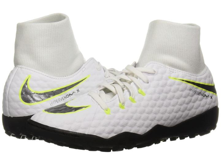 Nike Hypervenom Phantomx 3 Academy Dynamic Fit Tf (white/metallic Cool Grey/volt/metallic Cool Grey) Men's Soccer Shoes