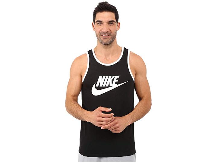 Nike Ace Logo Tank Top (black/white/white) Men's Sleeveless