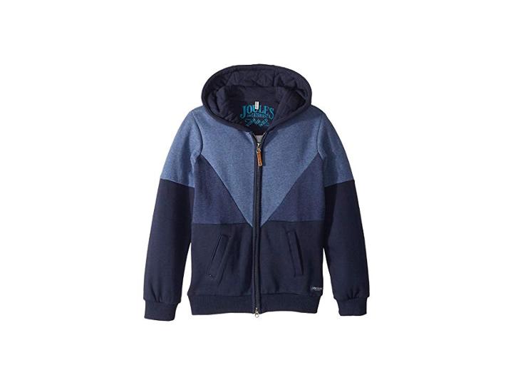 Joules Kids Zip Through Hooded Sweatshirt (toddler/little Kids/big Kids) (navy) Boy's Sweatshirt