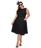 Unique Vintage Plus Size Eden Sleeveless Dress (black) Women's Dress