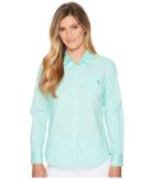 U.s. Polo Assn. Solid Single Pocket Long Sleeve Shirt (beach Glass) Women's Long Sleeve Button Up