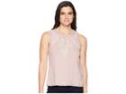 Lucky Brand Embroidered Leaf Tank Top (keepsake Lilac) Women's Clothing