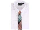 Lauren Ralph Lauren Pinpoint Classic Button Down Shirt (white) Men's Long Sleeve Button Up