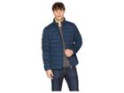 Save The Duck Short Heather Solid Stretch Coat (navy Melange) Men's Coat
