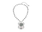 Dannijo Liberty Necklace (ox Silver/clear/emerald) Necklace