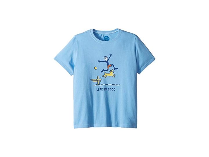 Life Is Good Kids Dock Jump Crusher T-shirt (little Kids/big Kids) (carolina Blue) Boy's T Shirt