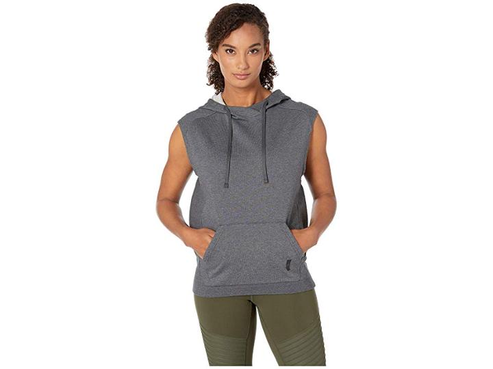 Reebok Combat Legacy Sleeveless Hoodie (dark Grey Heather) Women's Clothing