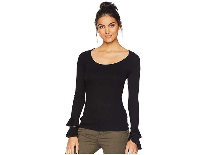 Joe's Jeans Beverly Long Sleeve Tee (black) Women's T Shirt