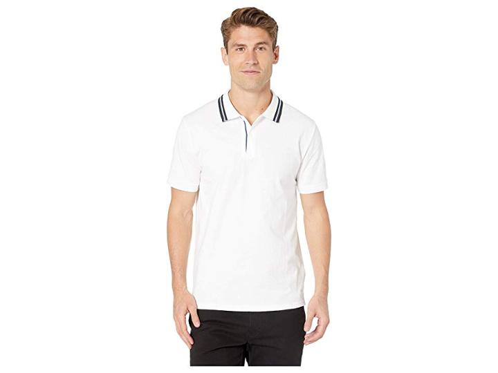 Ben Sherman Micro Geo Jacquard Polo (snow White) Men's Clothing