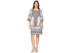 Hale Bob Night Blooms Matt Micro Fiber Jersey Dress (beige) Women's Dress