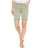 Liverpool Corine Walking Shorts Rolled-cuff In Stretch Peached Twill In Shadow Green (shadow Green) Women's Shorts