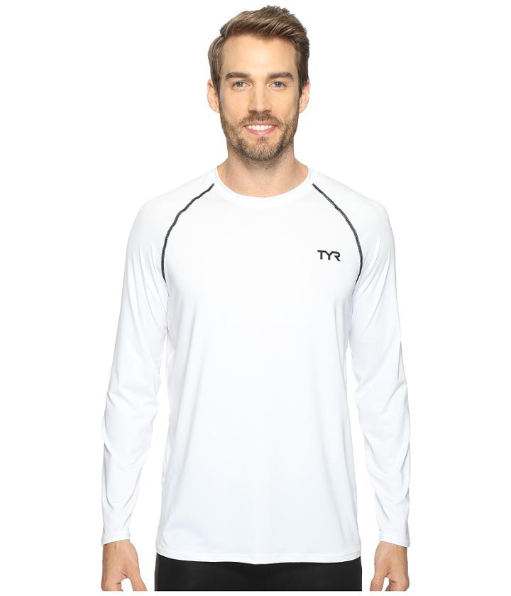 Tyr Long Sleeve Rashguard (white) Men's Swimwear