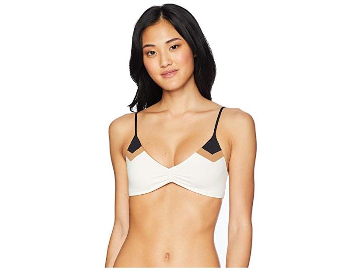 L*space Haley Blocked Top (cream/black/camel) Women's Swimwear