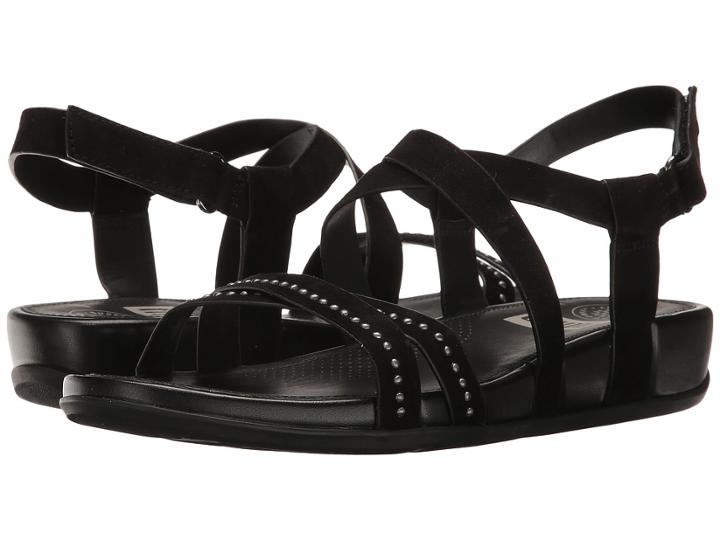 Fitflop Lumy Crisscross Sandals W/ Studs (black) Women's  Shoes