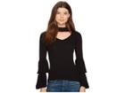 Xoxo Ruffle Tier Sleeve Mock Neck (black) Women's Clothing