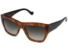 Balenciaga Ba0102 (light Havana/dark Ruthenium/gradient Smoke) Fashion Sunglasses