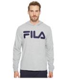 Fila Locker Room Hoodie (grey Heather/navy) Men's Sweatshirt