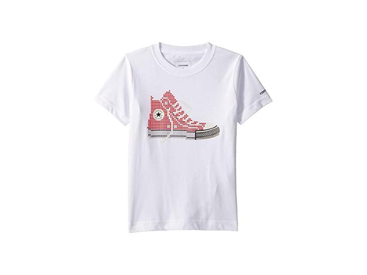Converse Kids Pixel Chuck Tee (little Kids) (white) Boy's T Shirt