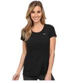 Nike Dry Contour Running Tee (black/reflective Silver) Women's Short Sleeve Pullover