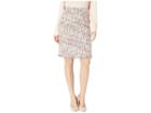 Tahari By Asl Boucle Pencil Skirt With Frayed Trim (cream/magenta) Women's Skirt