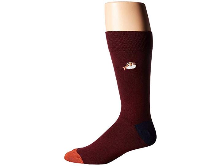 Paul Smith Embroidered Food Sock (bordeaux) Men's Crew Cut Socks Shoes