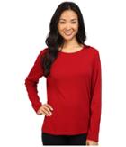 Pendleton L/s Jewel Neck Cotton Rib Tee (red Rock) Women's Long Sleeve Pullover
