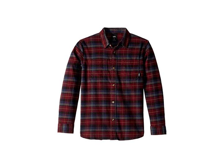 Vans Kids Banfield Iii Flannel (big Kids) (port Royale/asphalt) Boy's Clothing