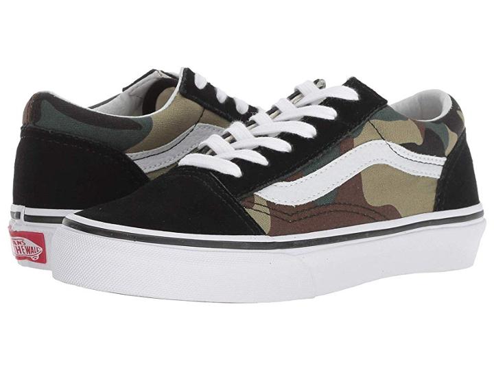 Vans Kids Old Skool (little Kid/big Kid) ((woodland Camo) Black/woodland) Boys Shoes