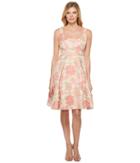 Maggy London Jacquard Bloom Fit And Flare Dress (pink/green) Women's Dress