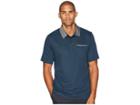 Travismathew Change The Game Polo (blue Wing Teal/black) Men's Short Sleeve Knit