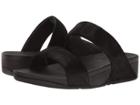 Fitflop Shimmy Suede Slide (black Glimmer) Women's  Shoes