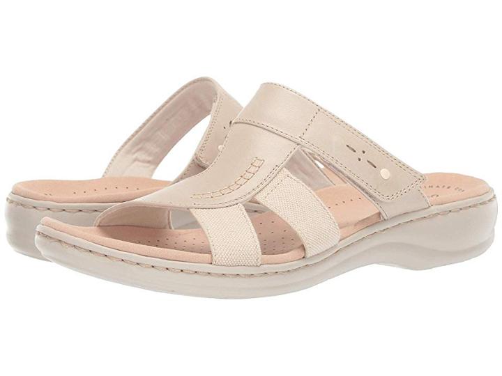 Clarks Leisa Emily (ivory Leather/textile Combo) Women's Sandals