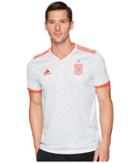 Adidas 2018 Spain Away Jersey (halo Blue/bright Red) Men's Clothing