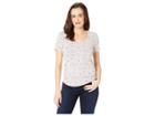Lucky Brand Printed Dice Tee (heather Grey) Women's T Shirt