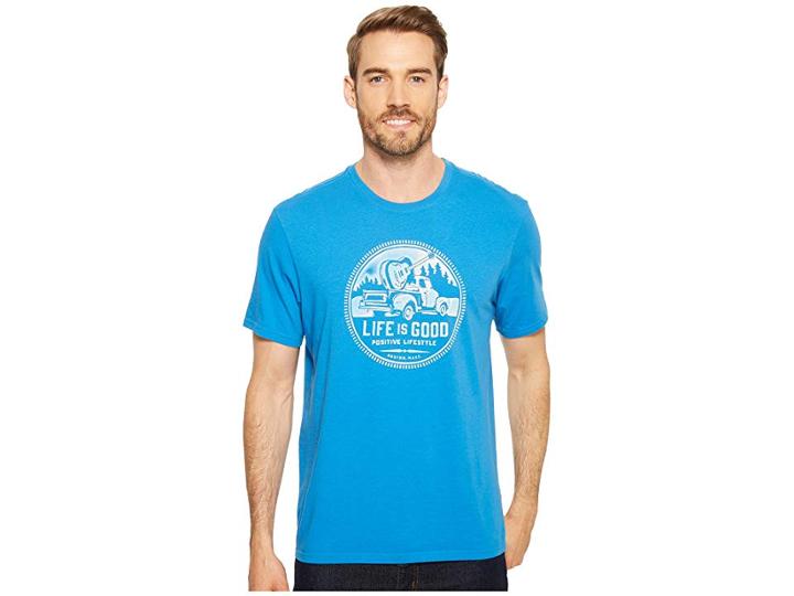 Life Is Good Positive Lifestyle Truck Smooth Tee (marina Blue) Men's T Shirt