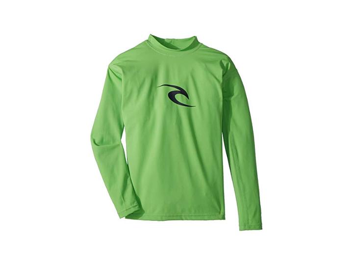 Rip Curl Kids Corpo Long Sleeve Uv Tee (big Kids) (lime) Boy's Swimwear
