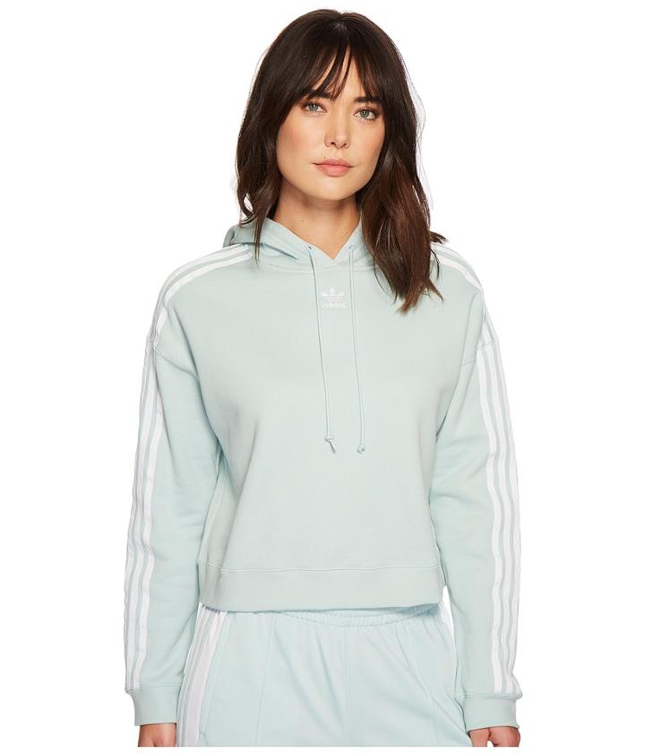 Adidas Originals Cropped Hoodie (ash Green) Women's Sweatshirt